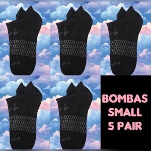 Bombas Ankle Socks Small 5 Pair Womens Honeycomb Black/Grey BNWT